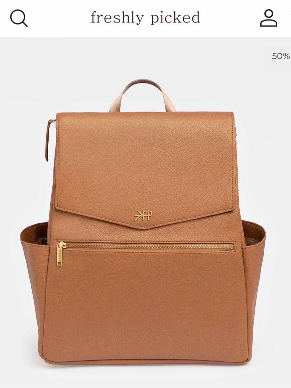 Freshly Picked Classic Diaper Bag II Convertible Backpack in Butterscotch Like N